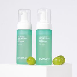 [SOBASE] Pureteen All-in-One Mild Foaming Cleanser 135ml – 94% Natural, Deep Cleansing, Moisturizing & Whitening Effects - Made in Korea